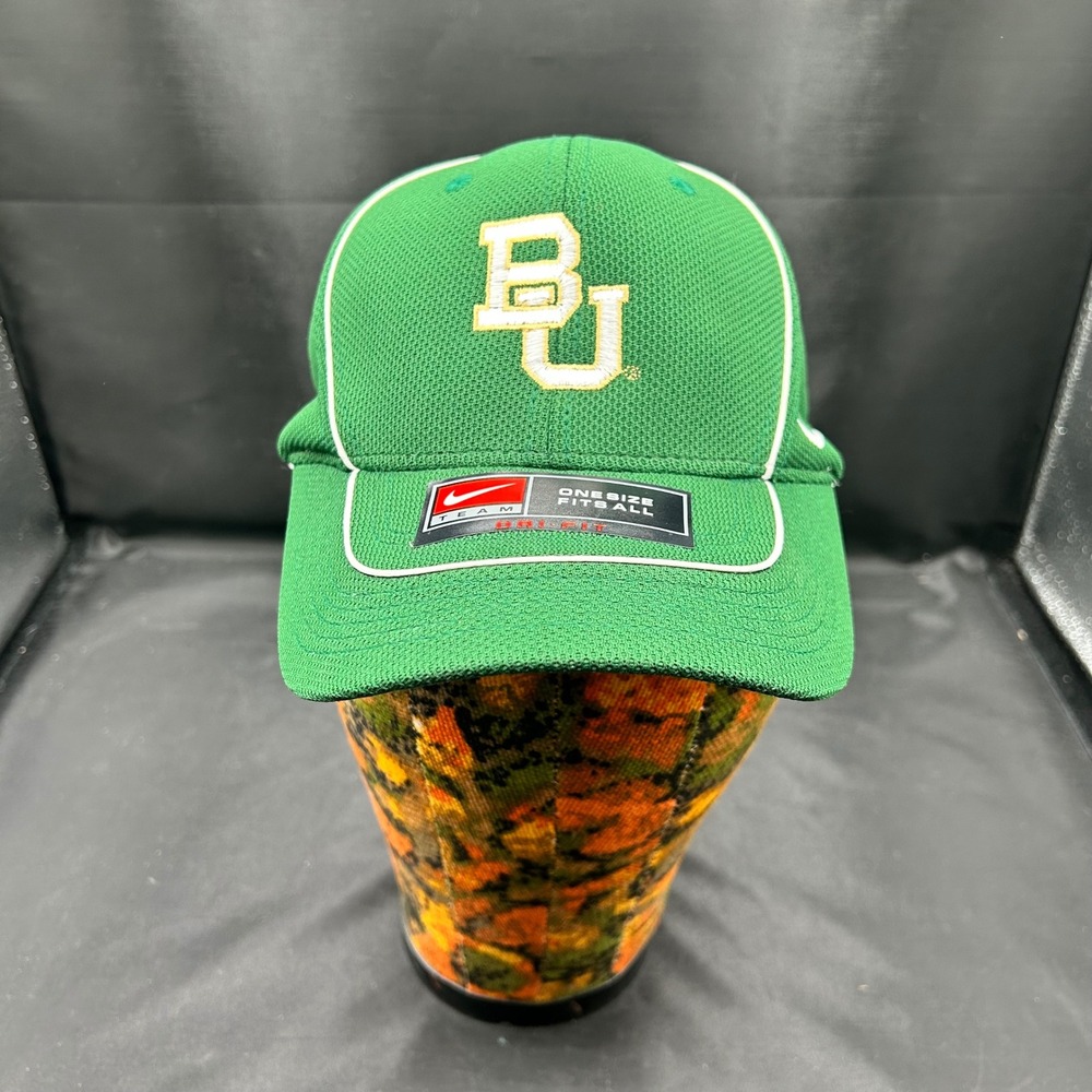 Nike Baylor Bears Hat Green Adjustable Cap Team Dri-FIT‎ One Size